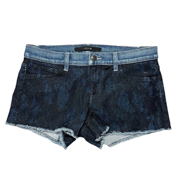 Vintage Y2K Joe’s Jeans Low Rise Mesh Lace Denim Jean Shorts Cutoffs 28 - Picture 1 of 11